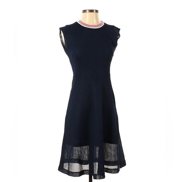 & Other Stories Navy Netted Dress - Picture 1 of 4